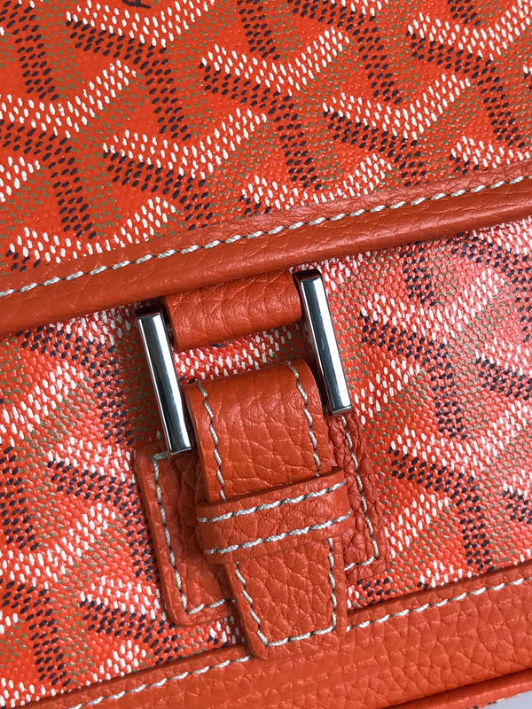 GRAND BLEU 16 IN TELA GOYARDINE ARANCIO E PELLE DI AGNELLO