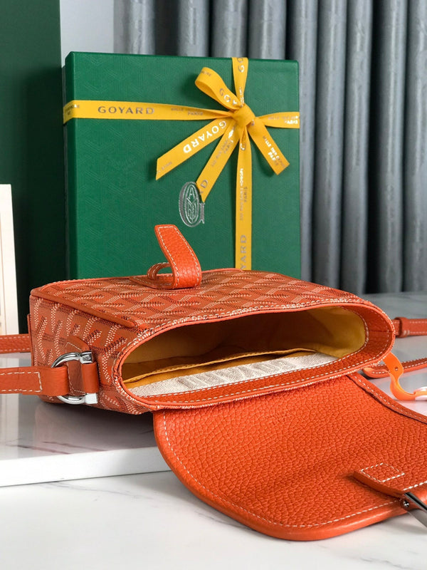 GRAND BLEU 16 IN TELA GOYARDINE ARANCIO E PELLE DI AGNELLO