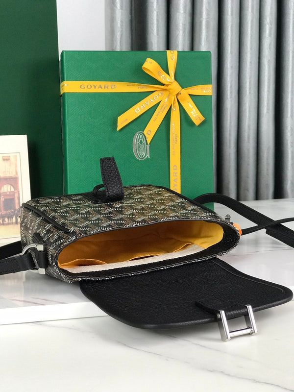 GRAND BLEU 16 IN TELA GOYARDINE NERA E PELLE DI AGNELLO