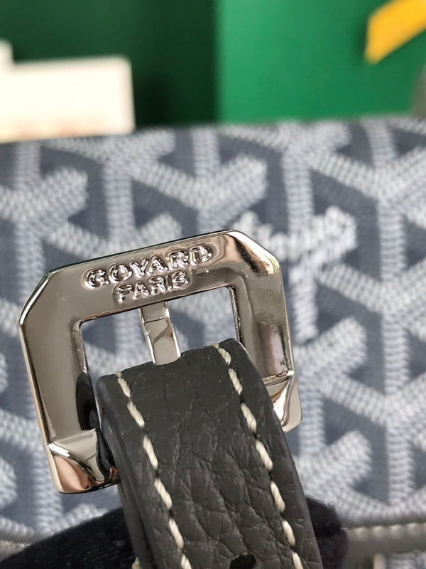 GRAND BLEU 16 IN TELA GOYARDINE GRIGIA E PELLE DI AGNELLO