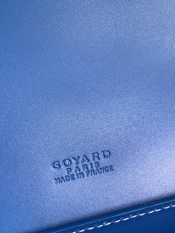 DUCHESSE MARIE-CAROLINE BAG 25 IN SAPPHIRE BLUE GOYARDINE CANVAS AND SMOOTH CALFSKIN