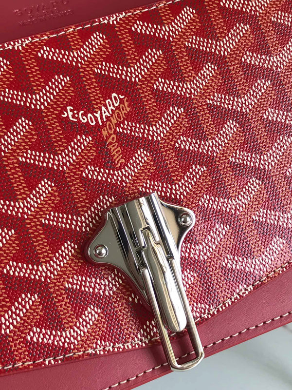 BORSA DUCHESSE MARIE-CAROLINE 25 IN TELA GOYARDINE ROSSA E PELLE DI VITELLO LISCIA