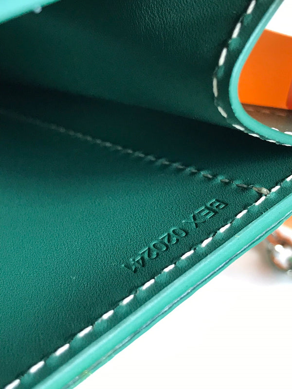 BORSA DUCHESSE MARIE-CAROLINE 25 IN TELA GOYARDINE VERDE E PELLE DI VITELLO LISCIA