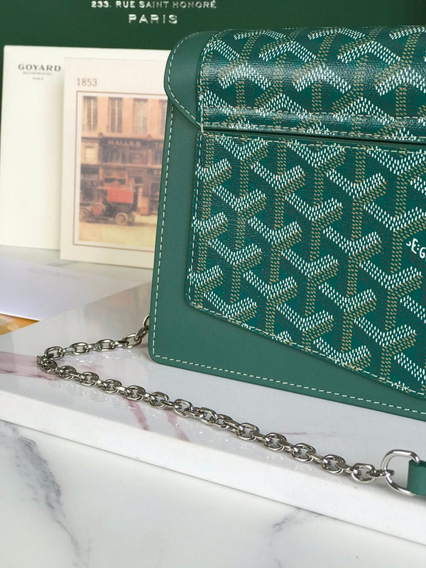 BORSA DUCHESSE MARIE-CAROLINE 25 IN TELA GOYARDINE VERDE E PELLE DI VITELLO LISCIA