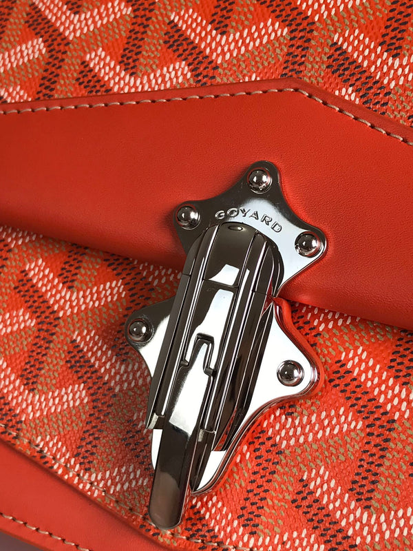 BORSA DUCHESSE MARIE-CAROLINE 25 IN TELA GOYARDINE ARANCIONE E PELLE DI VITELLO LISCIA