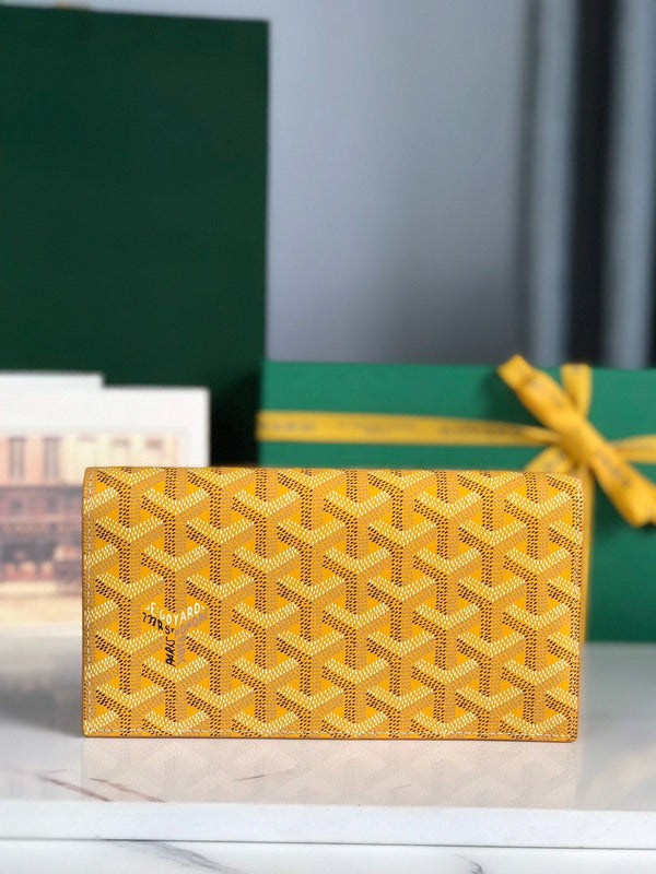 PORTAFOGLIO RICHELIEU 19 IN TELA GOYARDINE GIALLA