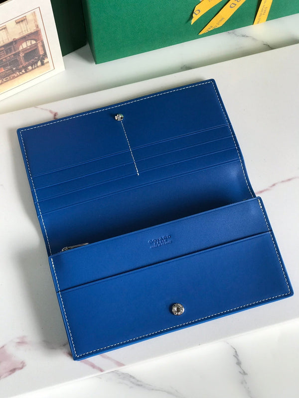 PORTAFOGLIO RICHELIEU 19 IN TELA GOYARDINE BLU ZAFFIRO