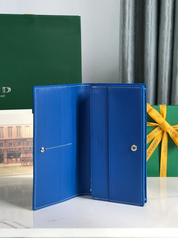 PORTAFOGLIO RICHELIEU 19 IN TELA GOYARDINE BLU ZAFFIRO