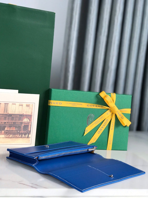 PORTAFOGLIO RICHELIEU 19 IN TELA GOYARDINE BLU ZAFFIRO