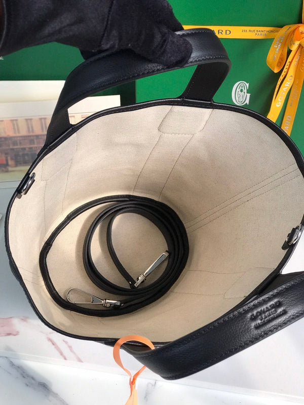 PICCOLO BELHARRA 24 IN TELA GOYARDINE NERA E PELLE DI AGNELLO