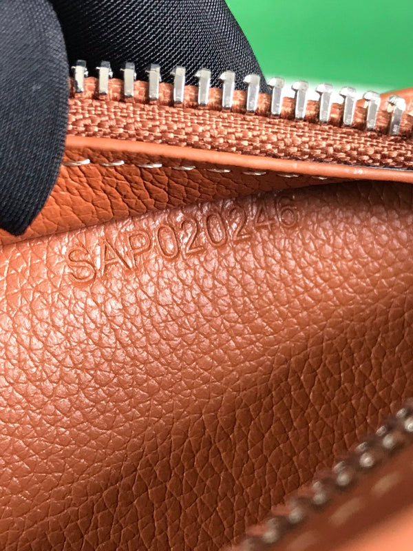 HIRONDELLE BAG 25 IN TAN LAMBSKIN AND BLACK GOYARDINE CANVAS