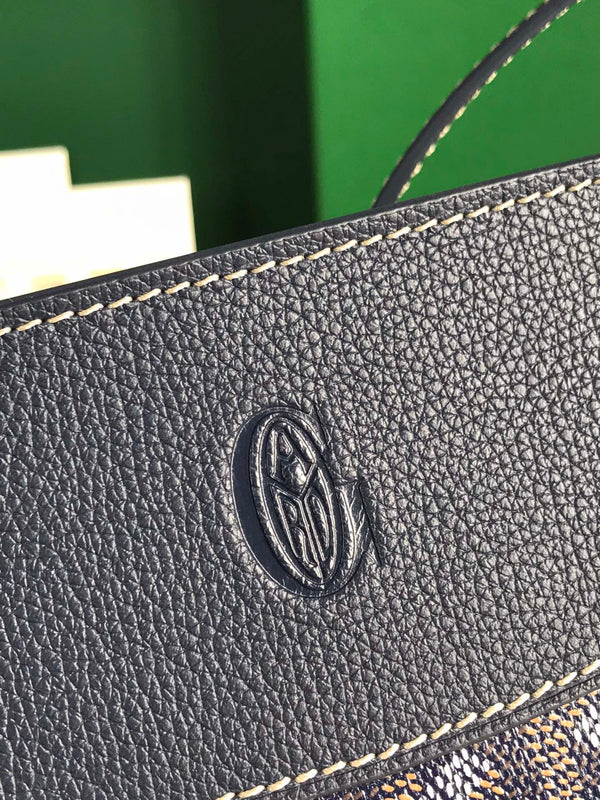 BORSA HIRONDELLE 25 IN AGNELLO BLU NAVY E TELA GOYARDINE