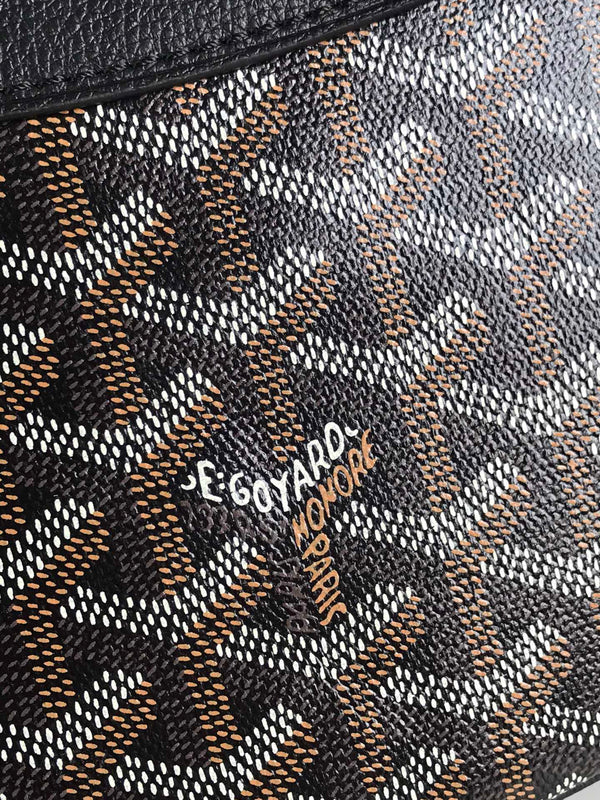 BORSA HIRONDELLE 25 IN PELLE DI AGNELLO NERA E TELA GOYARDINE