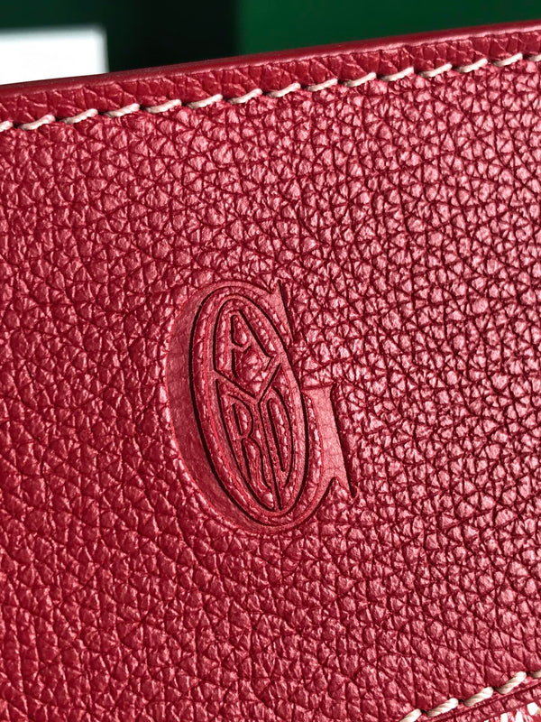 BORSA HIRONDELLE 25 IN PELLE DI AGNELLO ROSSA CLASSICA E TELA GOYARDINE