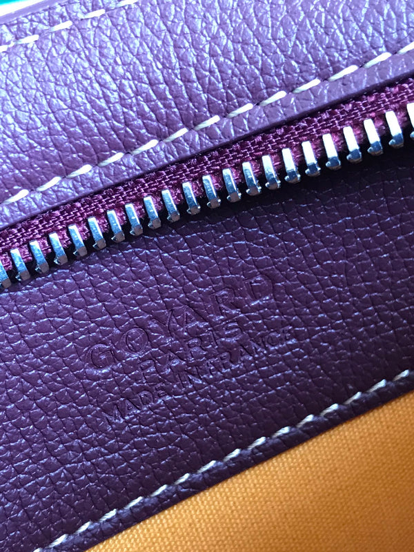 BORSA HIRONDELLE 25 IN PELLE DI AGNELLO ROSSO VINO E TELA GOYARDINE