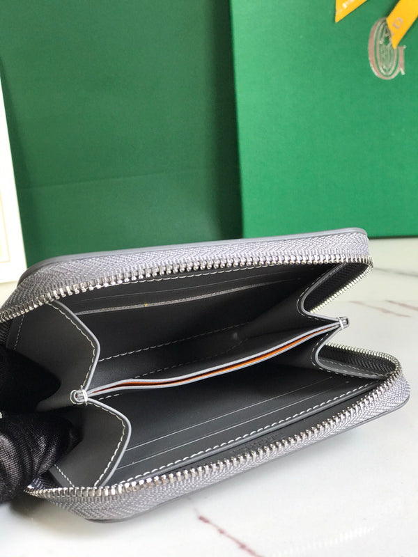 PORTAFOGLIO MINI MATIGNON 11 IN TELA GOYARDINE GRIGIA E PELLE DI VITELLO