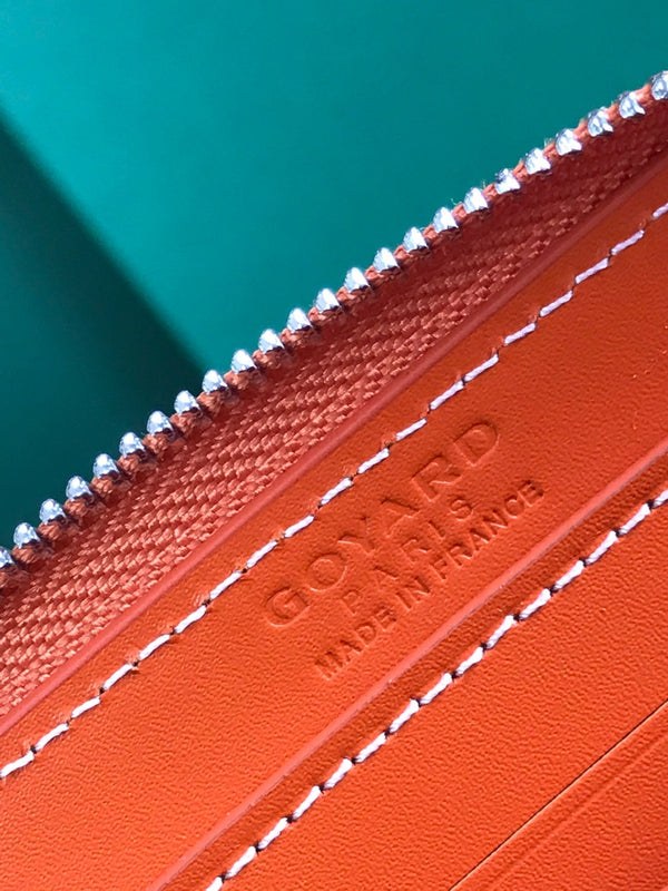 MATIGNON MINI WALLET 11 IN ORANGE GOYARDINE CANVAS AND CALFSKIN