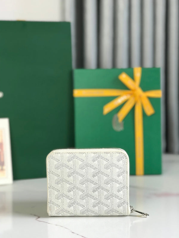 MATIGNON MINI WALLET 11 IN WHITE GOYARDINE CANVAS AND CALFSKIN