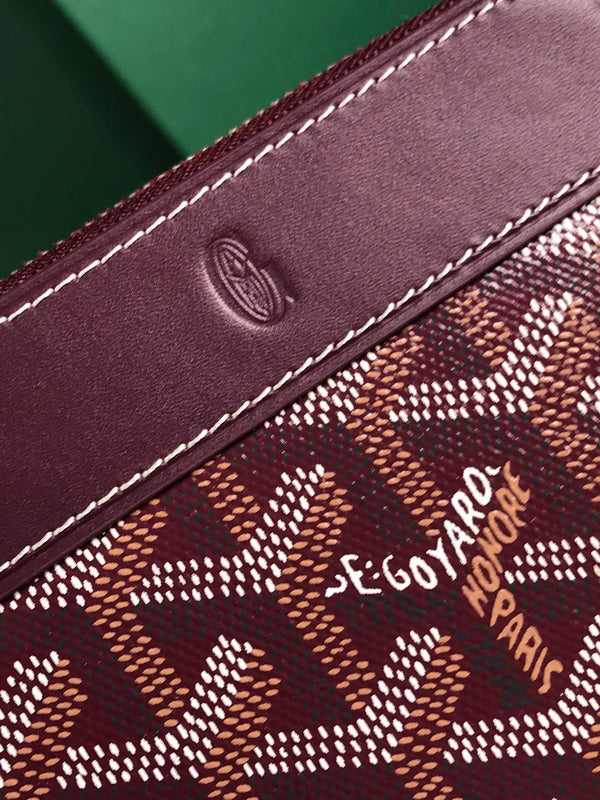 PORTAFOGLIO MINI MATIGNON 11 IN TELA GOYARDINE ROSSO VINO E PELLE DI VITELLO