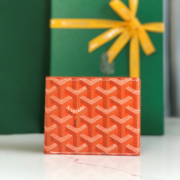 Goyard Victoire Wallet 11cm Orange Canvas & Cafskin