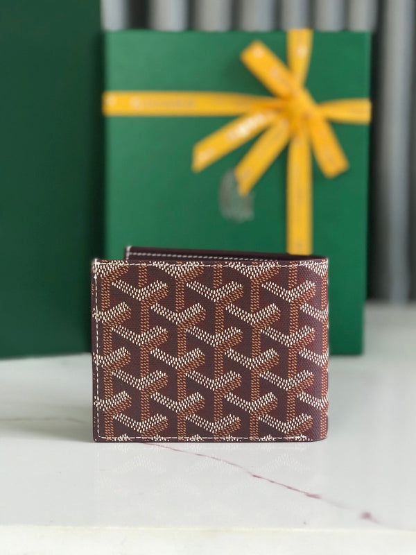 Portafoglio Goyard Victoire 11 cm Tela bordeaux e pelle di vitello