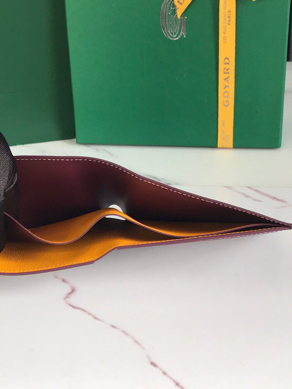 Portafoglio Goyard Victoire 11 cm Tela bordeaux e pelle di vitello