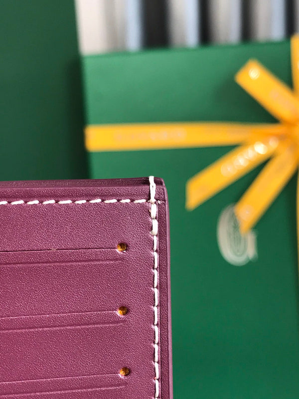 Portafoglio Goyard Victoire 11 cm Tela bordeaux e pelle di vitello