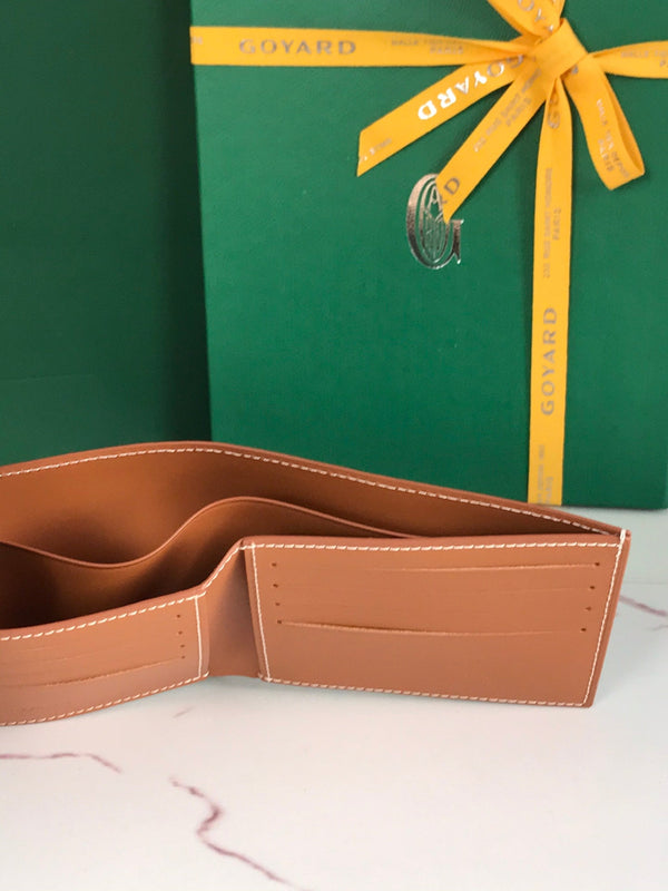 Goyard Victoire Wallet 11cm Black Tan Canvas & Cafskin