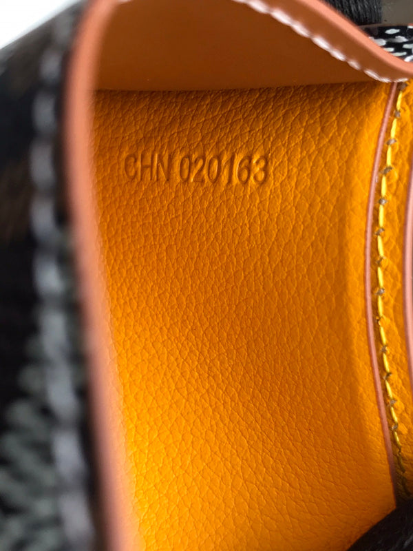 Goyard Victoire Wallet 11cm Black Tan Canvas & Cafskin