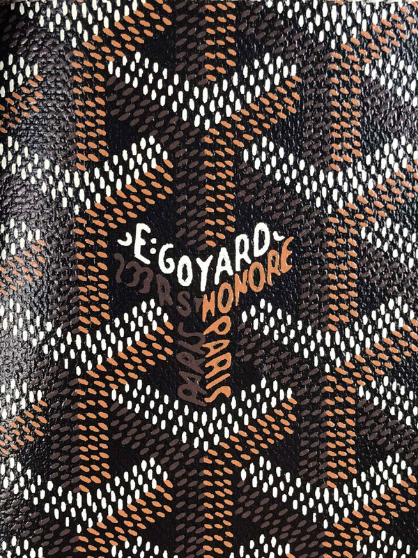 Goyard Victoire Wallet 11cm Black Tan Canvas & Cafskin