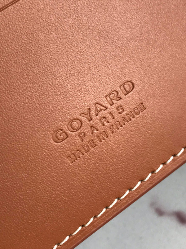 Goyard Victoire Wallet 11cm Black Tan Canvas & Cafskin