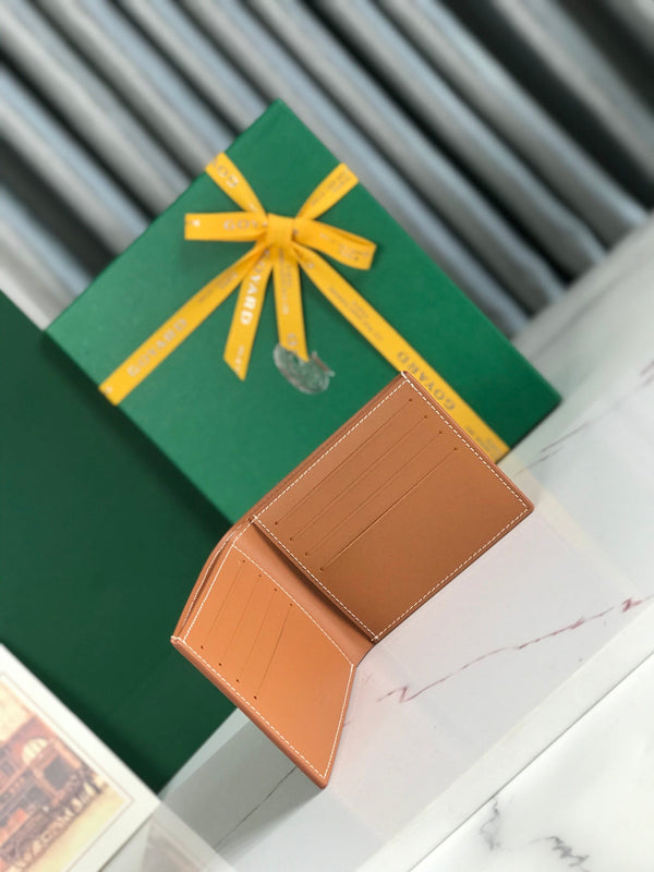 Goyard Victoire Wallet 11cm Black Tan Canvas & Cafskin