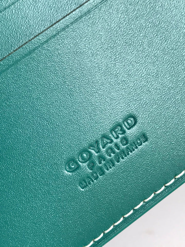 Goyard Victoire Wallet 11cm Green Canvas & Cafskin