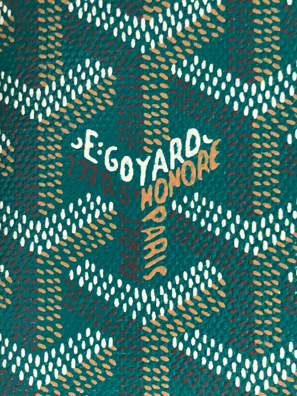 Goyard Victoire Wallet 11cm Green Canvas & Cafskin