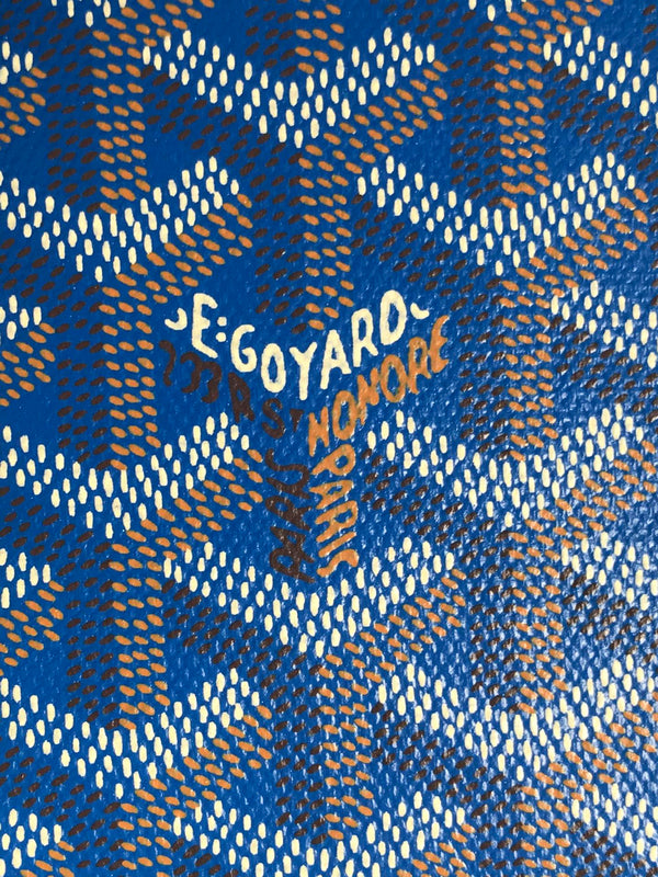 Goyard Victoire Wallet 11cm Blue Canvas & Cafskin