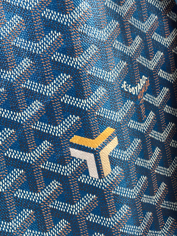 Bohème Hobo Bag 42cm Deep Blue Canvas Chevroches Calfskin