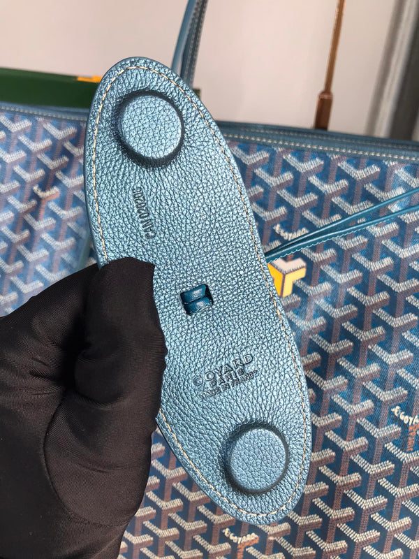 Saint Louis GM Bag 40cm In Deep Blue Canvas Chevroches Calfskin