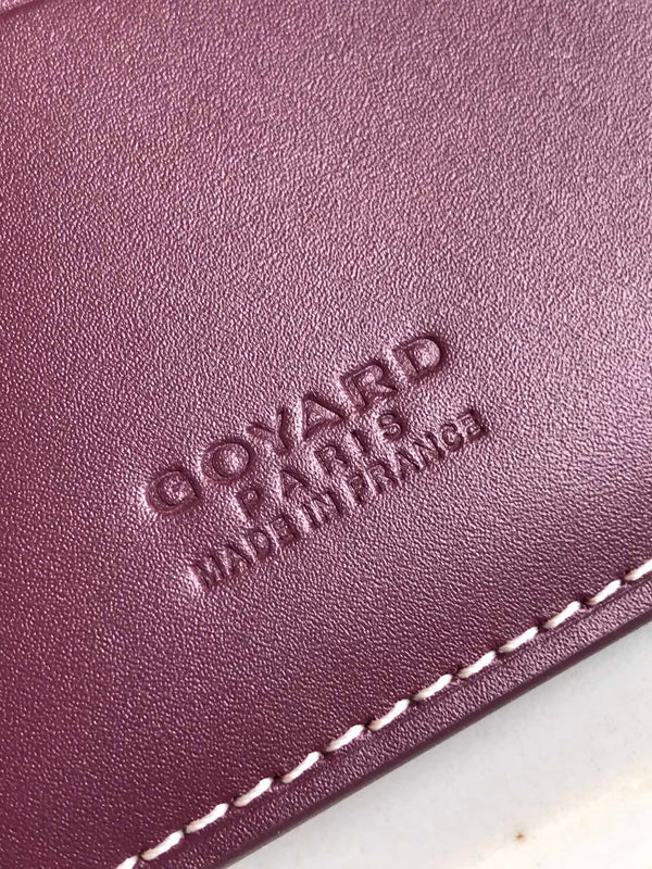Custodia per passaporto Goyard Grenelle da 10 cm in tela bordeaux e pelle di vitello