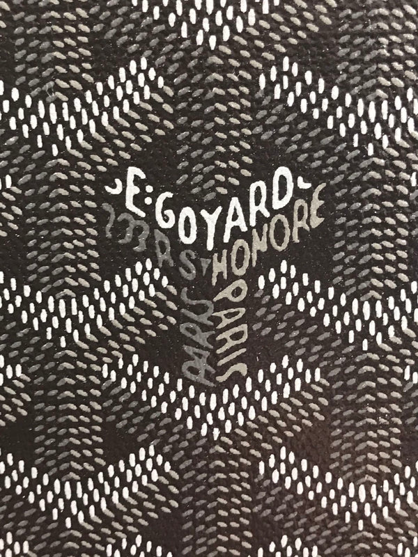 Goyard Grenelle Passport Cover 10cm Full Black Canvas & Cafskin