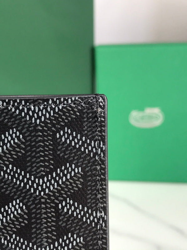 Goyard Victoire Wallet 11cm Black Red Canvas & Cafskin