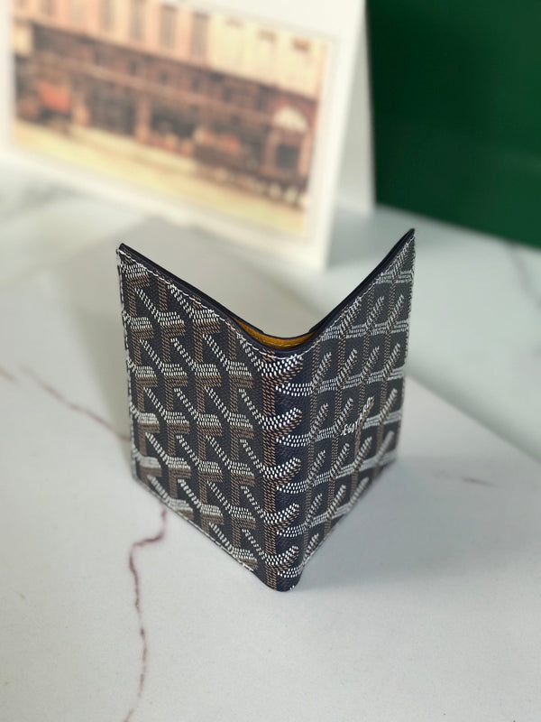 Goyard Saint-Pierre Card Wallet 11cm Navy Blue Canvas