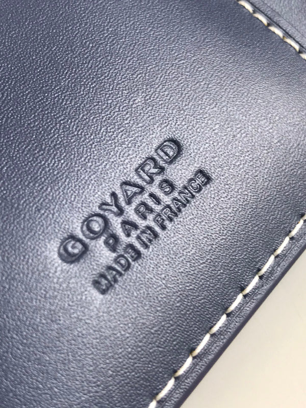 Goyard Saint-Pierre Card Wallet 11cm Navy Blue Canvas