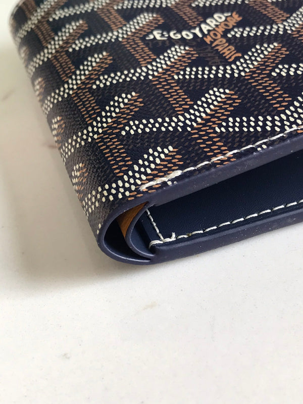 Goyard Saint-Pierre Card Wallet 11cm Navy Blue Canvas