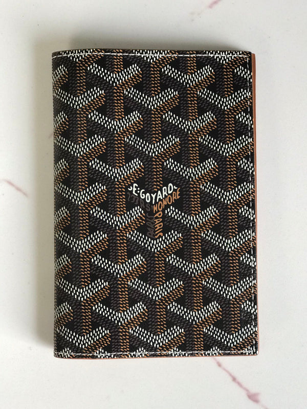 Goyard Grenelle Passport Cover 10cm Tan Canvas & Cafskin