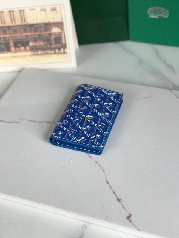 Goyard Saint-Pierre Card Wallet 11cm Sky Blue Canvas