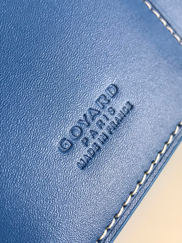 Goyard Saint-Pierre Card Wallet 11cm Sky Blue Canvas