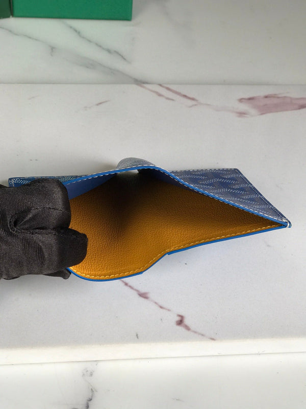 Goyard Saint-Pierre Card Wallet 11cm Sky Blue Canvas