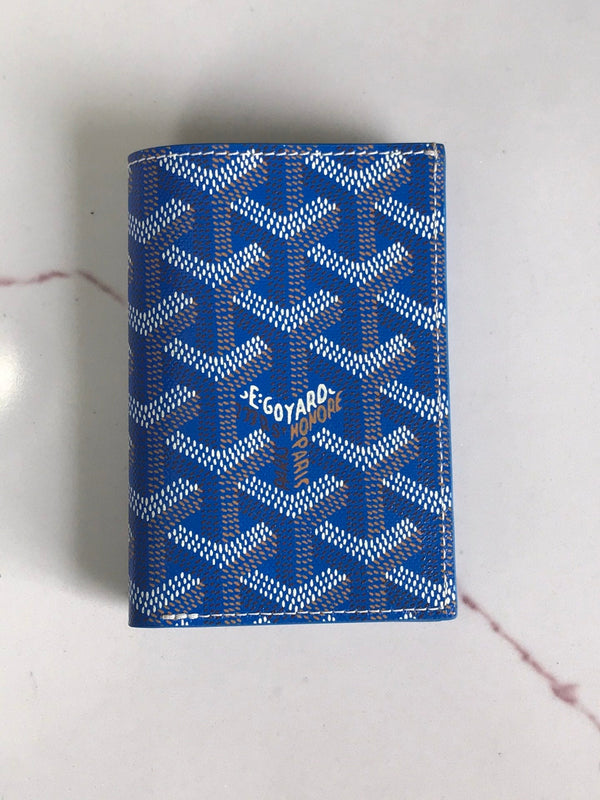 Goyard Saint-Pierre Card Wallet 11cm Sky Blue Canvas