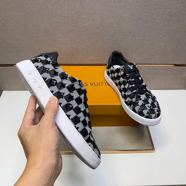 LV TRAINER BLACK MIX GREY DAMIER BREATHABLE FABRIC