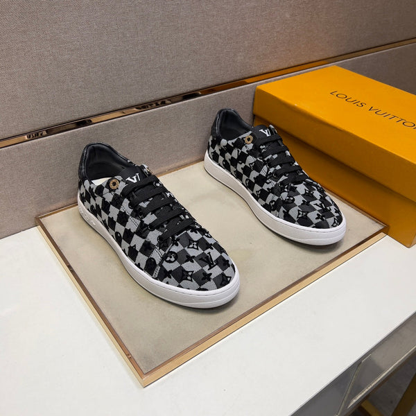 LV TRAINER BLACK MIX GREY DAMIER BREATHABLE FABRIC